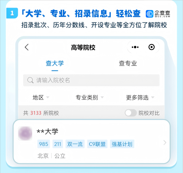 股粮网  企查查“查大学”攻略指南！附2025高考查分时间最新汇总